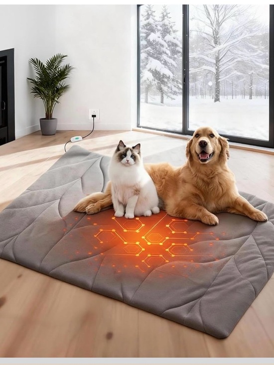 VagasCape Other - VagasCape Small Heated Pet Bed Mat for Small Pets - Gray